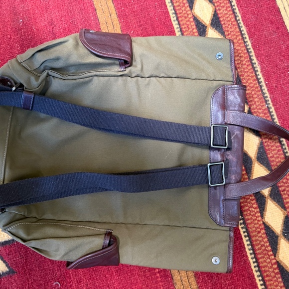 IL Bisonte Brown Leather and Olive Canvas Men's Backpack - Picture 7 of 10